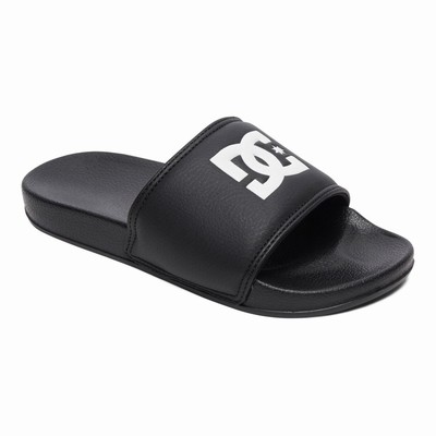 DC Slides Kid's Black/White Sandals Australia Sale KCT-289